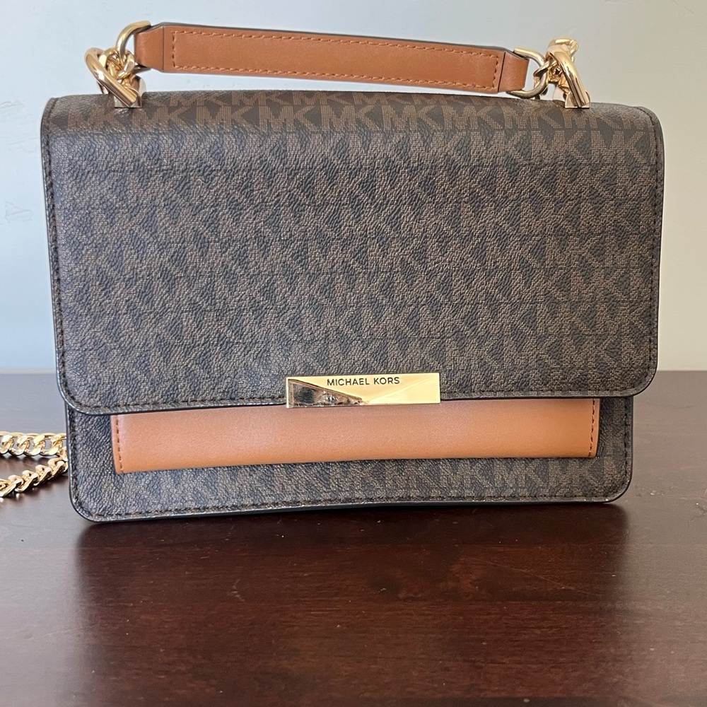 Michael Kors Black and Brown Crossbody Bag